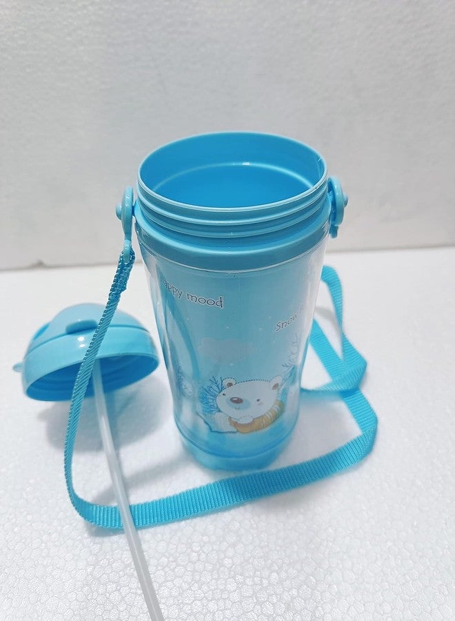EAGEAN 500ml Water Bottle with Straw for Kids, Durable & Leak Proof Open Soft Sipper & Protective Silicone Boot (Blue) - Image 4