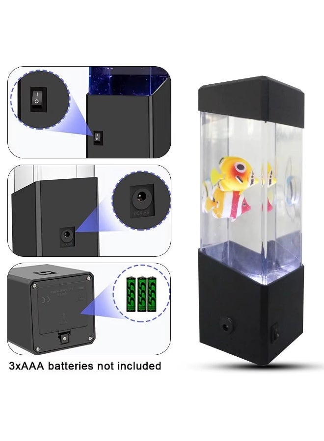 LED Moving Nemo Fish Lamp Real Water Aquarium Color Changing Night Light Decorative Ocean Effect USB or Battery Powered Gift for Kids and Home Decor - Image 2