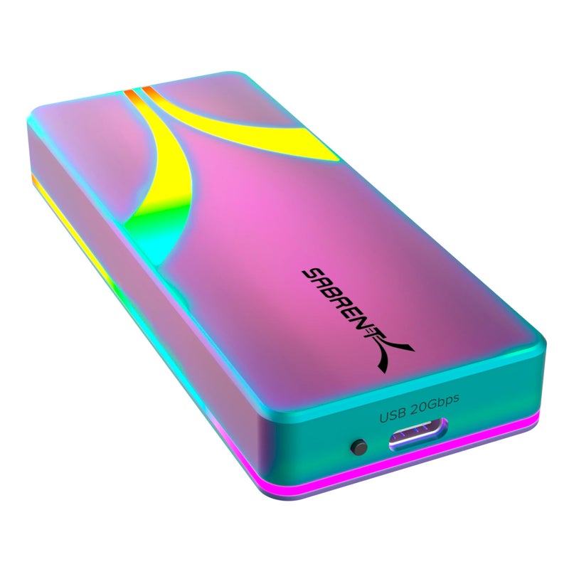 SABRENT Rocket RGB USB C 20Gbps M2 SATANVMe SSD Enclosure Special Edition ECRGBC - Image 2