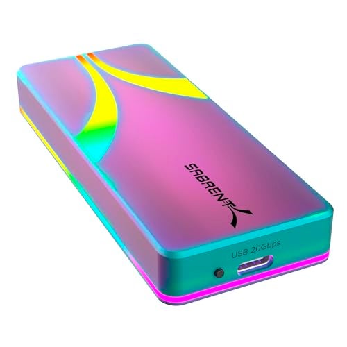 SABRENT Rocket RGB USB C 20Gbps M2 SATANVMe SSD Enclosure Special Edition ECRGBC - Image 1