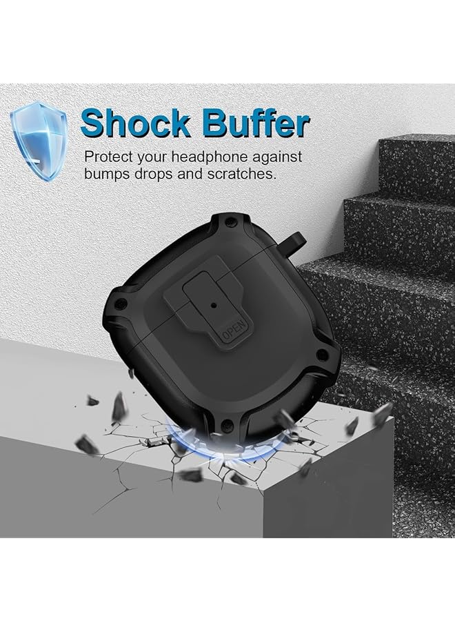 erorex Shockproof Protective Case For Bose Quietcomfort Earbuds Ii 2022 And Quietcomfort Ultra Earbuds 2023 Bose Earbuds 2 Case Cover With Carabiner And Lanyard Durable Accessories Black - Image 3