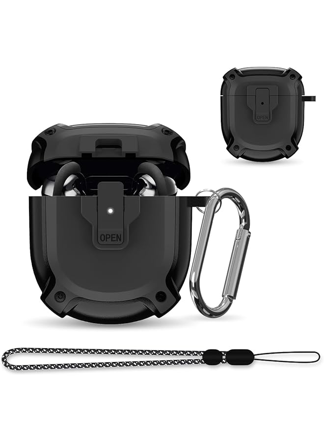 erorex Shockproof Protective Case For Bose Quietcomfort Earbuds Ii 2022 And Quietcomfort Ultra Earbuds 2023 Bose Earbuds 2 Case Cover With Carabiner And Lanyard Durable Accessories Black - Image 1