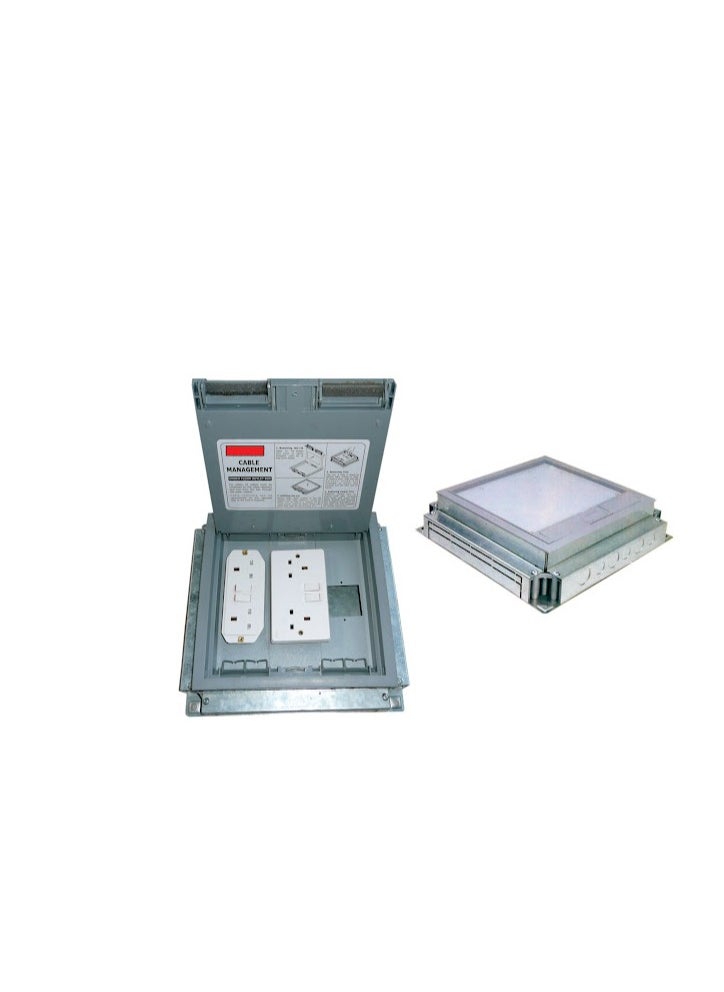 ABBASALI - Cable Management System Electrical Raised Floor Outlet Box With 3 Compartments - Image 1