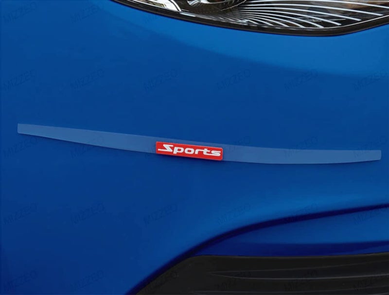 MIZZEO Anti-Collision Patch Bumper Guard Strip (Design - Sports, Transparent) Anti-Scratch Bumper Protector Trim Compatible with Mahindra TUV 300 Plus - Image 3