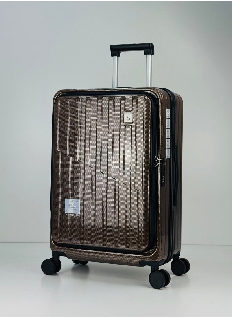 SAW & SEE Premium PC Unbreakable Front opening Hard Shell Luggage Set – 3-Piece Suitcase Set, Lightweight with Expandable upto 25 Percent Extra storage Trolley Bags with 4 double Spinner Wheels, TSA Approved Lock and Durable Travel Suitcases– 12 Kg, 23 Kg, 35 Kg - 20" / 24" / 28" – DARK BROWN  - Image 3