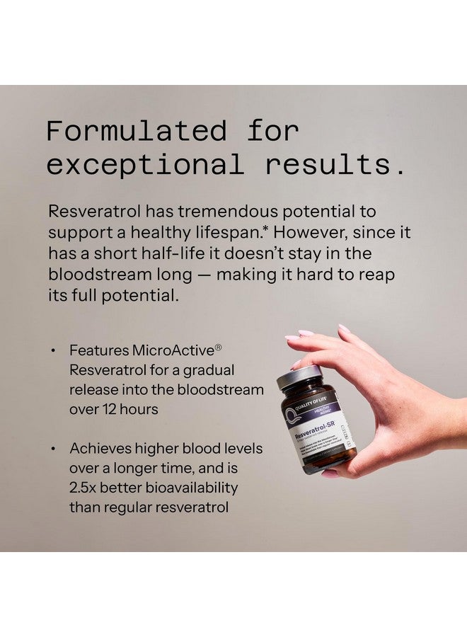 Quality of Life - Powerful Anti Aging - All Natural Formula Resveratrol SR - 30 Vegicaps - Image 3
