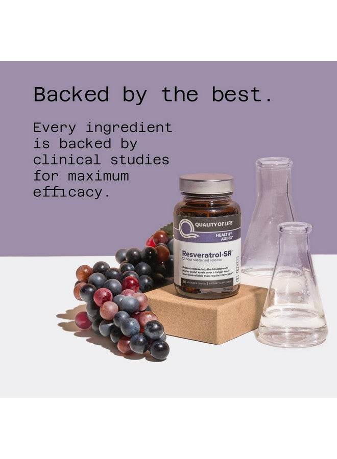 Quality of Life - Powerful Anti Aging - All Natural Formula Resveratrol SR - 30 Vegicaps - Image 5