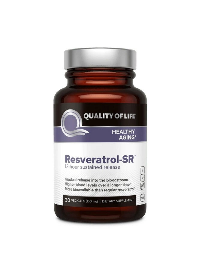 Quality of Life - Powerful Anti Aging - All Natural Formula Resveratrol SR - 30 Vegicaps - Image 1