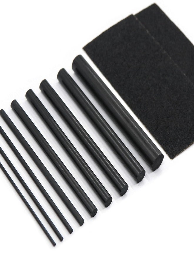 FishTrip Fishing Rod Repair Kit Complete,10pcs Carbon Fiber Sticks with 5pcs Sandpaper, Pole Building Kit for Saltwater Freshwater Spinning Casting Rod (Small Size) - Image 1