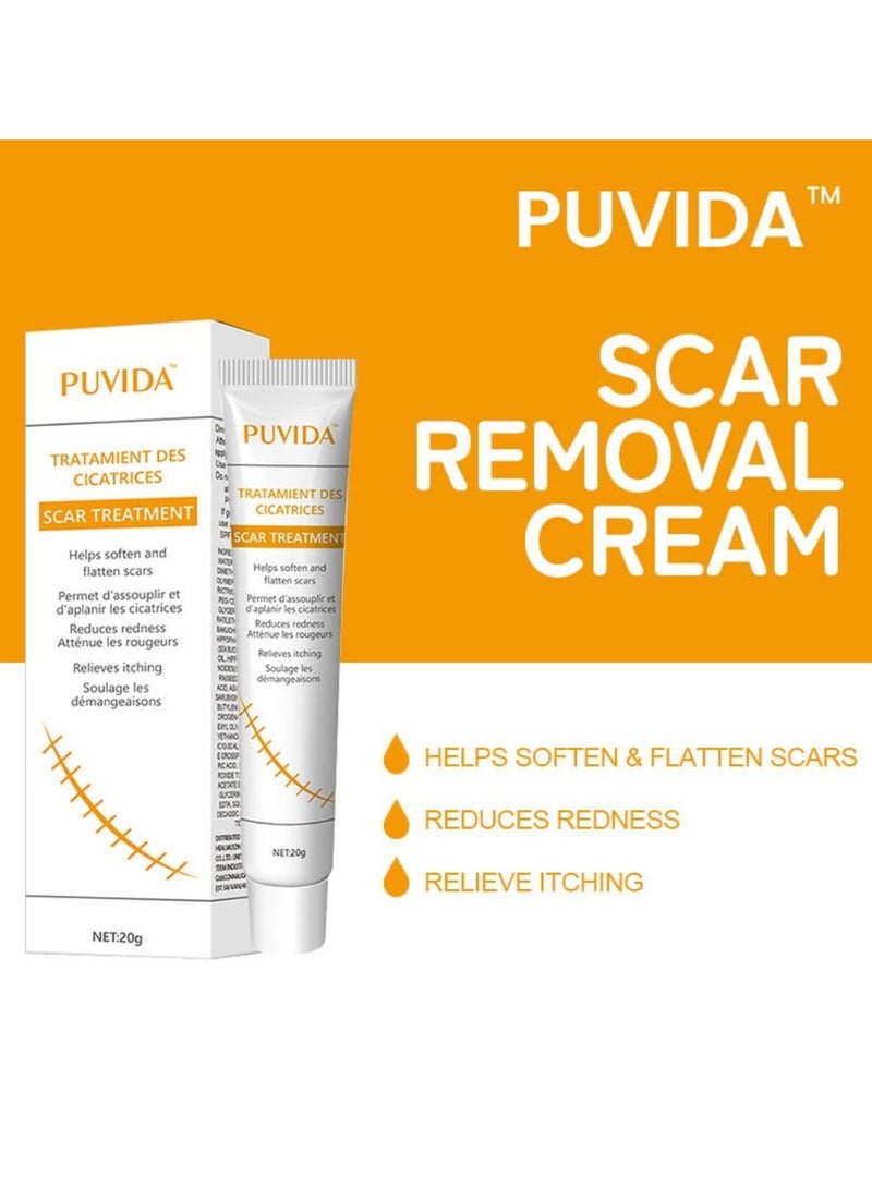 PUVIDA Scar Treatment Cream Reduce Scars and Marks for Dead Skin Elimination Minimize Pores Damaged Skin Acne Scars Pregnancy Lines Hydrates and Skin Repair Scar Removal Cream 20g - Image 3