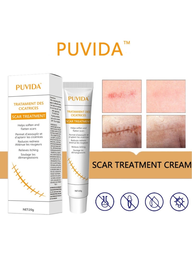 PUVIDA Scar Treatment Cream Reduce Scars and Marks for Dead Skin Elimination Minimize Pores Damaged Skin Acne Scars Pregnancy Lines Hydrates and Skin Repair Scar Removal Cream 20g - Image 2