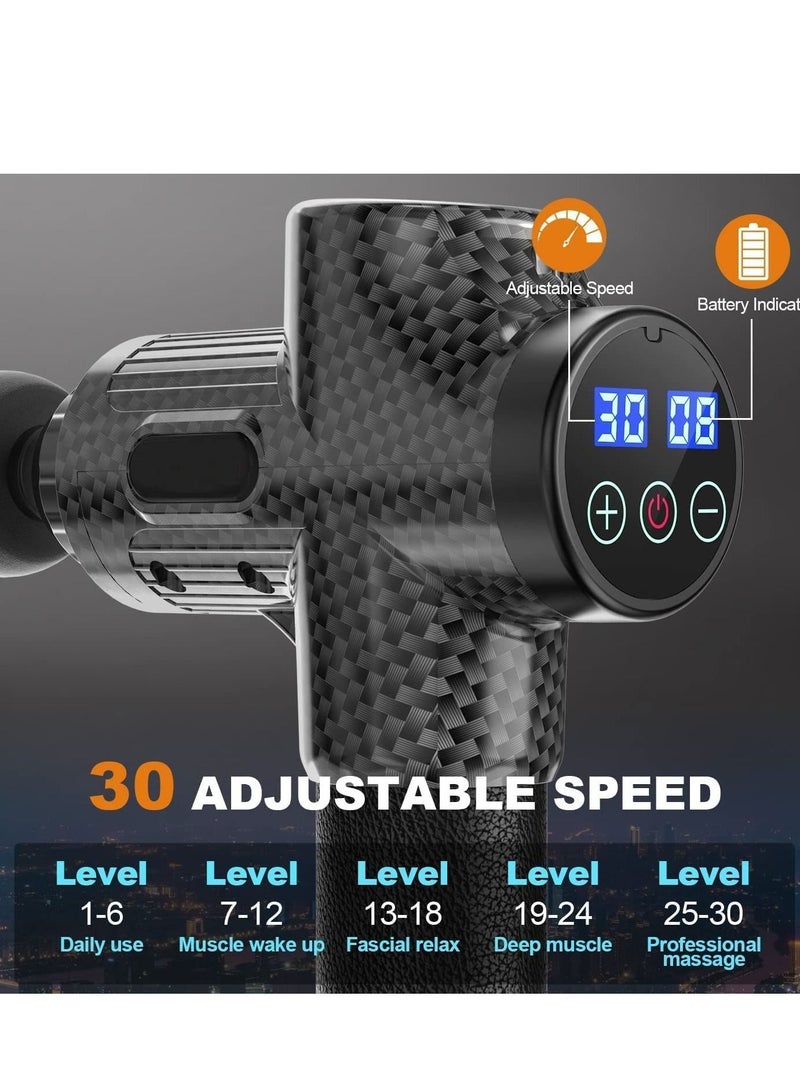 massage Gun Deep Tissue Muscle Massage Gun for Athletes, Percussion Muscle Massager Portable Handheld Deep Tissue Massager with LCD Touch Screen, 30 Speeds Electric Sport Massager to Relief Pain - Image 3
