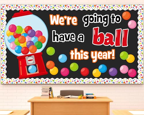 Naozinebi Gumball Machine Bulletin Board Set Colorful Bubble Gumballs Bulletin Board Bubble Gumball Cutouts for Back to School Welcome Candy Theme Classroom Educational Learning Activities Decoration - Image 1