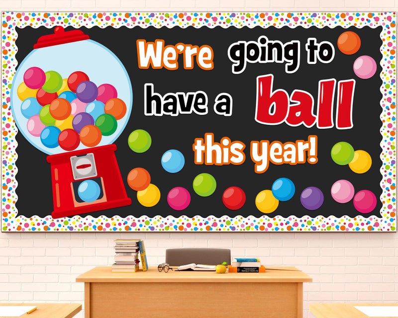 Naozinebi Gumball Machine Bulletin Board Set Colorful Bubble Gumballs Bulletin Board Bubble Gumball Cutouts for Back to School Welcome Candy Theme Classroom Educational Learning Activities Decoration - Image 2