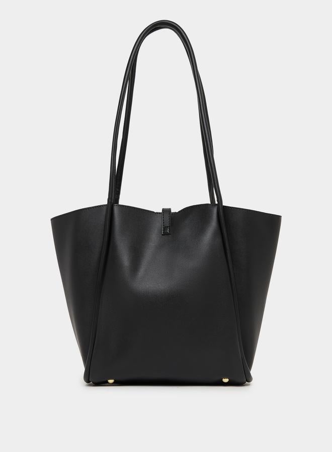 ستايلي حقيبة كتف بلمسة ذهبية بمقبض مزدوج وحقيبة صغيرة - Image 2