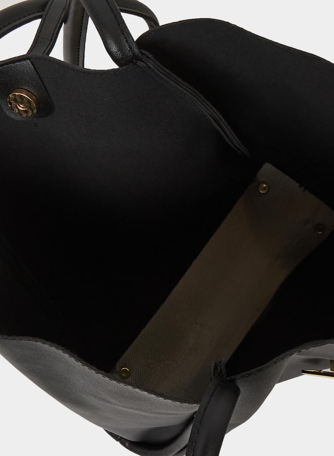 ستايلي حقيبة كتف بلمسة ذهبية بمقبض مزدوج وحقيبة صغيرة - Image 4