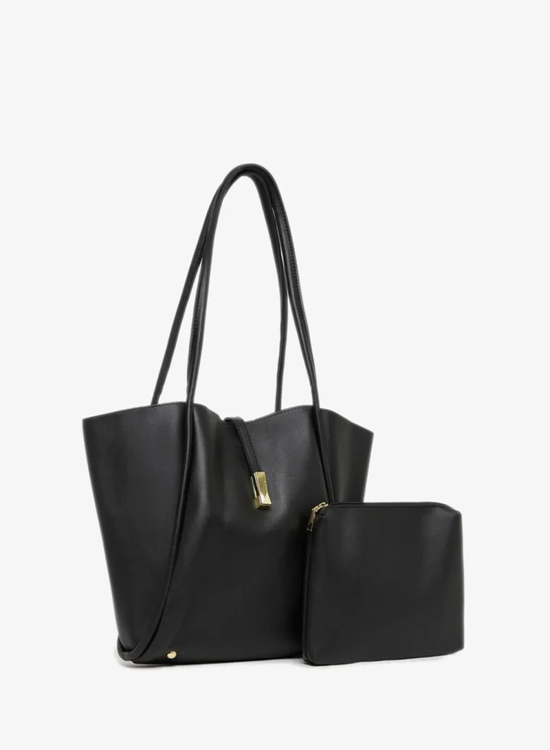 Styli Golden Accent Shoulder Bag with Dual Handle & Pouch