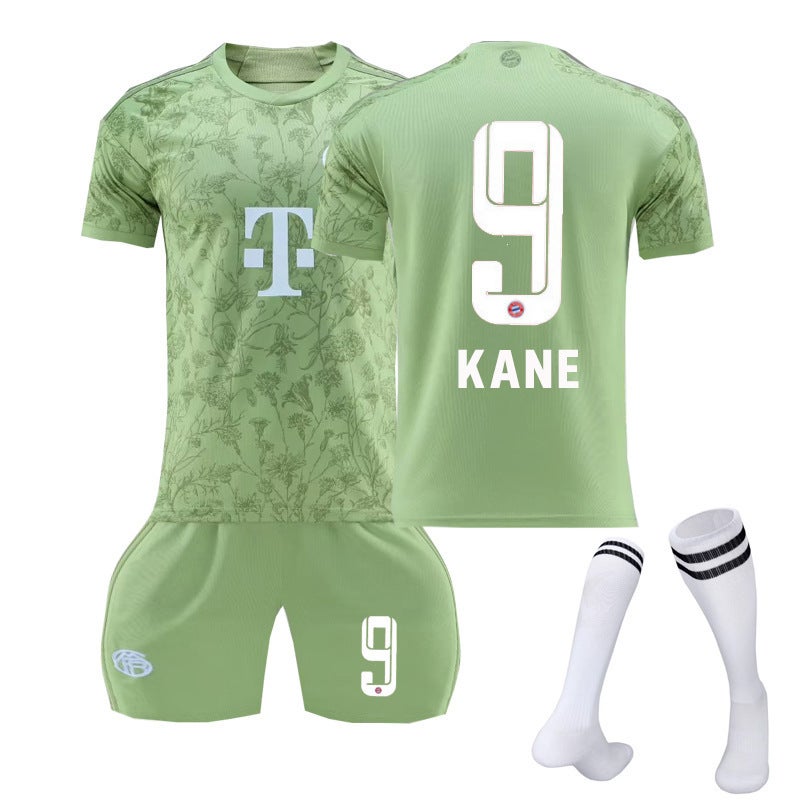 Generic Bayern 23-24 Football Uniform Suit Mens No. 9 Kane Second Away Football Jersey Adult and Kidsrens Game Training Uniform Group Purchase Size 9 + socks