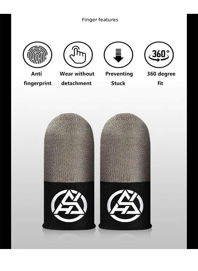 كاست ويف طقم من 4 قطع (2 زوج)  الهاتف المحمول لعبة لمس الشاشة الاصبع مجموعات الترا حساسية عالية يشعر على نحو سلس عملية امتصاص العرق لا طعم له تنفس سلس الاصبع مجموعات تناسب مجلات والعديد من الألعاب الأخرى - Image 4