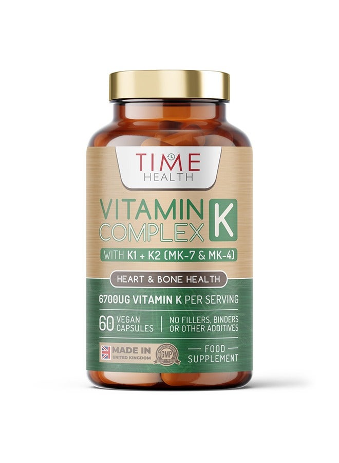 Time Health Vitamin K Complex – Supports Heart and Bone Health – 60 Capsules - Image 1