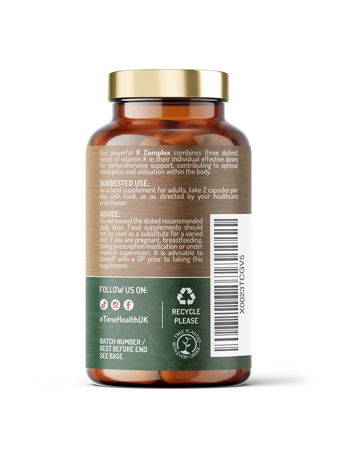 Time Health Vitamin K Complex – Supports Heart and Bone Health – 60 Capsules - Image 4