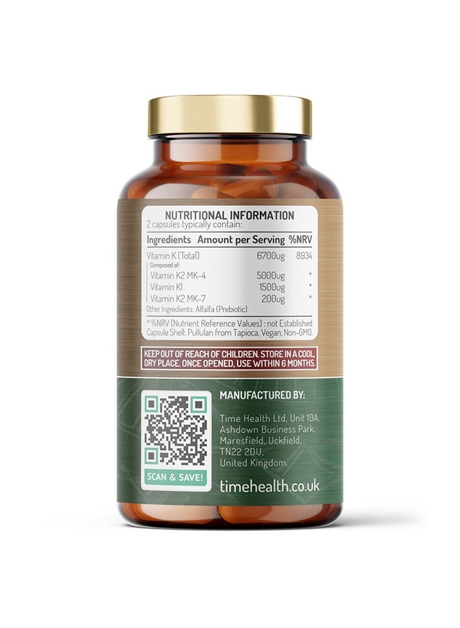 Time Health Vitamin K Complex – Supports Heart and Bone Health – 60 Capsules - Image 5