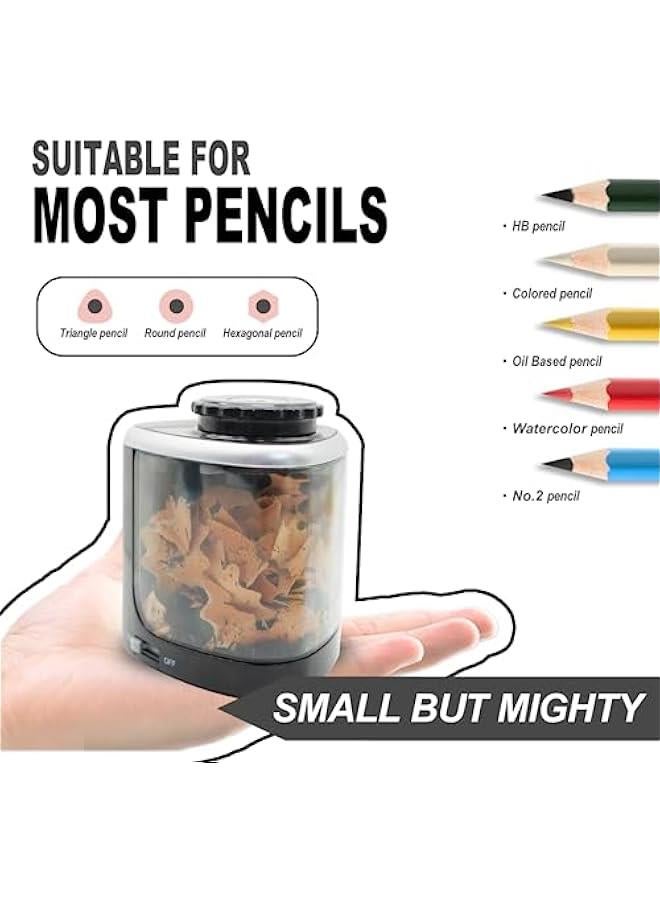 Battery Pencil sharpeners for Colored Pencils, Portable Electric Pencil Sharpener for #2 No.2 HB Pencils (6-8mm), Battery Operated sharpeners for Artist Classroom School Work Office -Black - Image 3