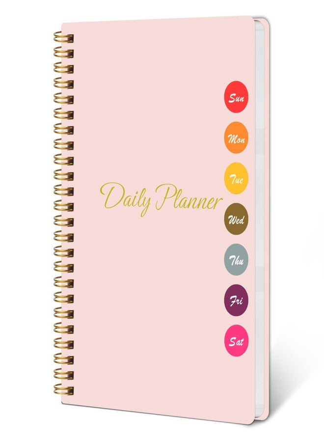 KAICN Daily Weekly Planner with Hourly Schedules, To Do List, Daily Planner for Office and Personal Organizer - Flexible PVC Cover, 5.5" X 8.5", pink - Image 1