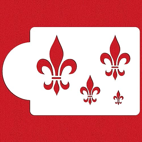 Designer Stencils C153 Fleur De Lis Cake Stencil Motif, Beige/Semi-Transparent - Image 2