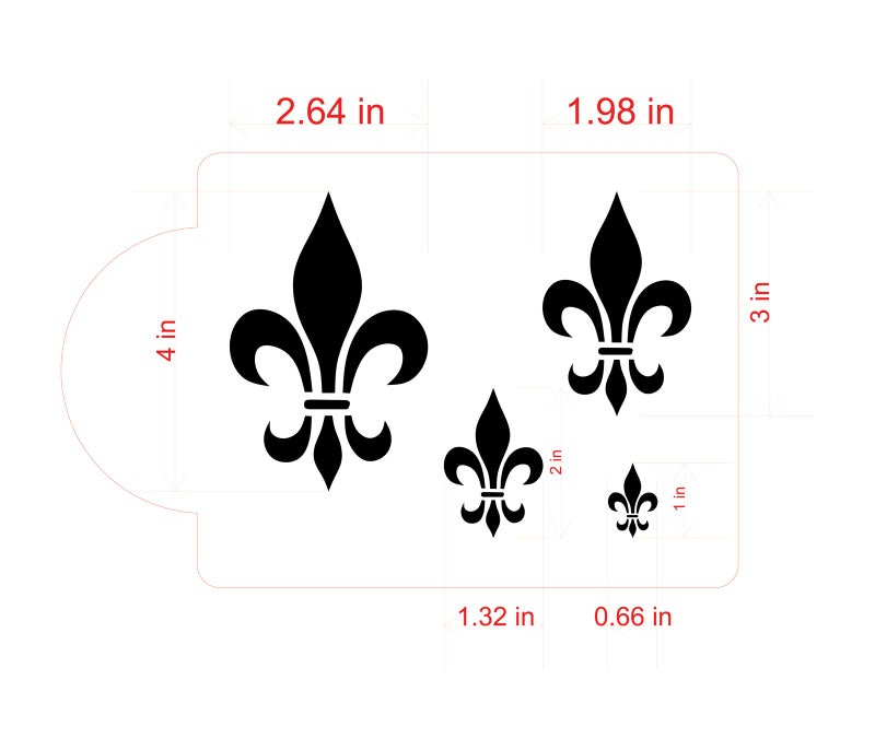 Designer Stencils C153 Fleur De Lis Cake Stencil Motif, Beige/Semi-Transparent - Image 5