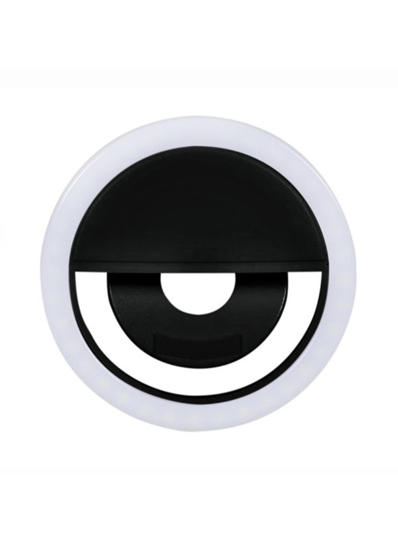 Normal Mobile Selfie Ring Light – Portable Clip-On LED Light for Perfect Selfies, Video Calls & Makeup (Black)  - Image 1