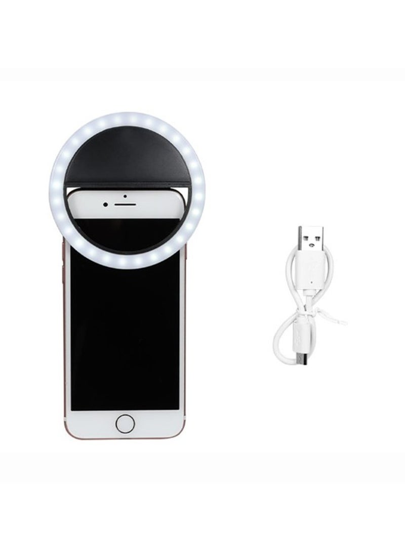 Normal Mobile Selfie Ring Light – Portable Clip-On LED Light for Perfect Selfies, Video Calls & Makeup (Black)  - Image 2