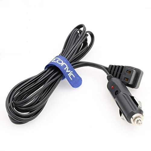 Eonvic 12V DC Cigarette Lighter Extension Cable,Mini Fridge Power Cord Car Auto Cooler Replacement Lead Cable for Car Cooler Box Mini Fridge Mobicool NFA (Right Angle-3M) - Image 1