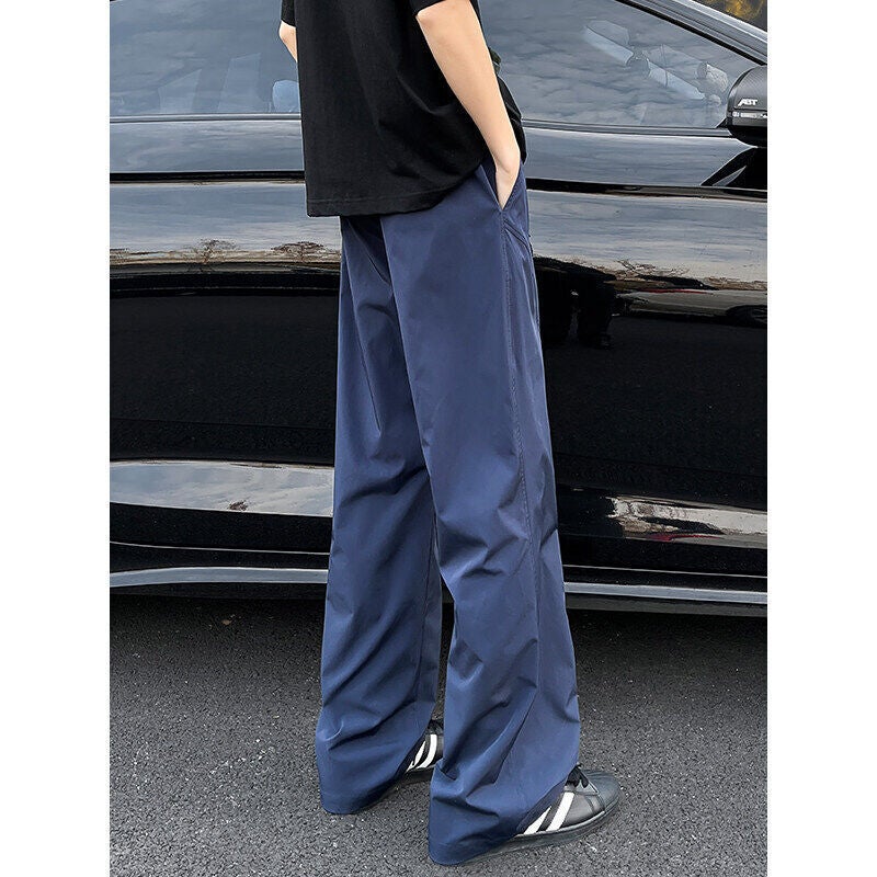 Popular Spring And Thin Casual Pants For Men And Women, Loose Large Size Ice Silk Slightly Flared Casual Pants And Assault Pants - Image 5