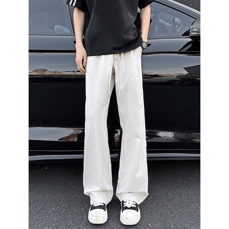 Popular Spring And Thin Casual Pants For Men And Women, Loose Large Size Ice Silk Slightly Flared Casual Pants And Assault Pants - Image 3