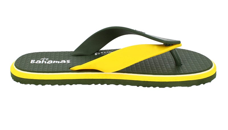 BAHAMAS Men's BH0127G Olive Yellow Flip Flops 9 (BH0127GOLYL0009) - Image 5