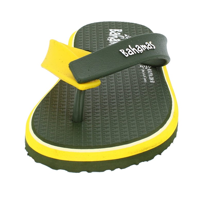 BAHAMAS Men's BH0127G Olive Yellow Flip Flops 9 (BH0127GOLYL0009) - Image 3