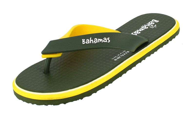 BAHAMAS Men's BH0127G Olive Yellow Flip Flops 9 (BH0127GOLYL0009) - Image 1