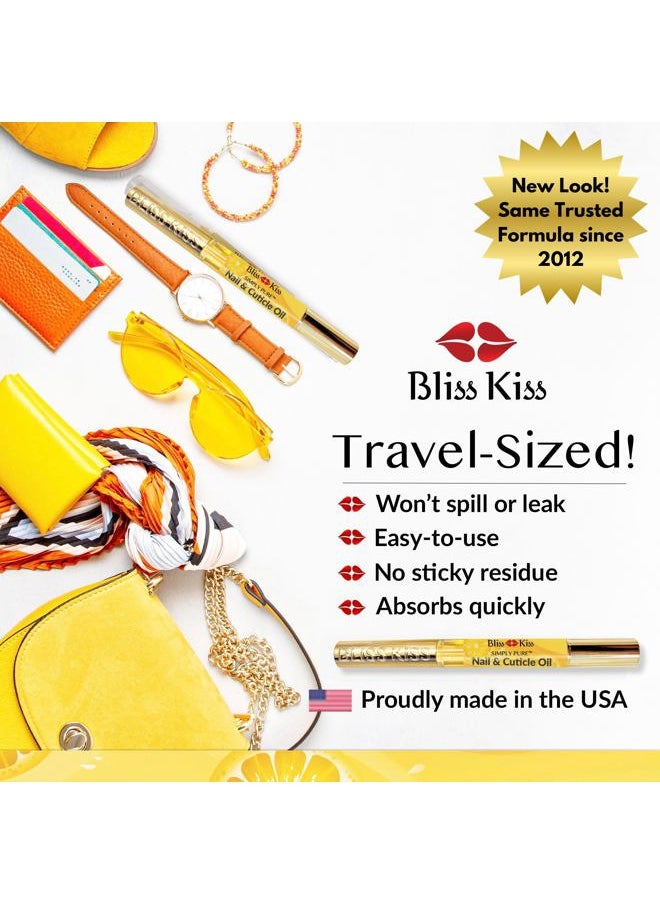 Bliss Kiss Crisp Fragrance 4 Nail Oil Cuticle Pens w/Vitamin E & Jojoba⏤Nail Strengthener Nail Growth Treatment for Brittle Peeling Breaking Thin Nails  - Image 5