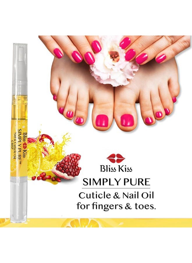 Bliss Kiss Crisp Fragrance 4 Nail Oil Cuticle Pens w/Vitamin E & Jojoba⏤Nail Strengthener Nail Growth Treatment for Brittle Peeling Breaking Thin Nails  - Image 4