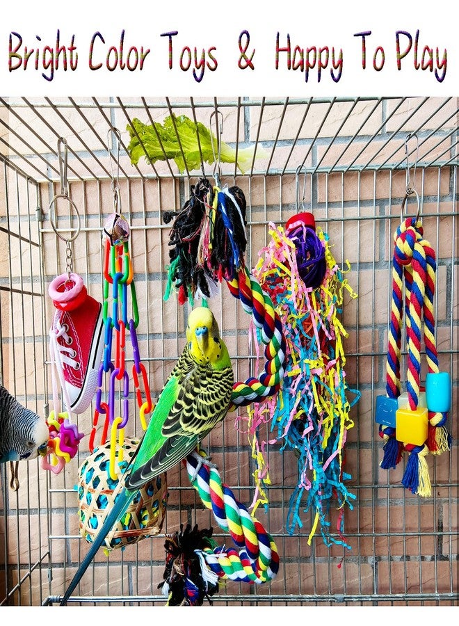 ESRISE Bird Toys for Parakeet，ESRISE Parrot Conure Chewing Shredding Foraging Toys with Rope Perch, Bird Cage Accessories for Cockatiel Budgies Lovebird - Image 3