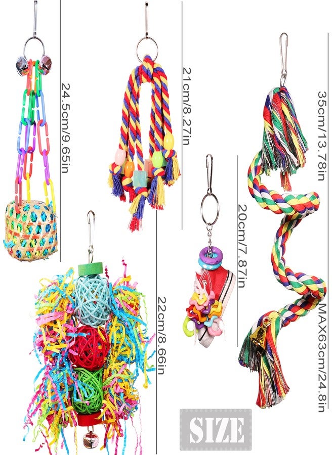 ESRISE Bird Toys for Parakeet，ESRISE Parrot Conure Chewing Shredding Foraging Toys with Rope Perch, Bird Cage Accessories for Cockatiel Budgies Lovebird - Image 4