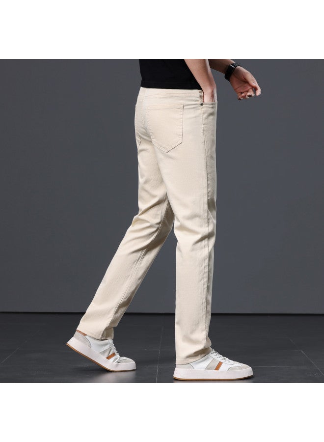Fapai Comfortable And Versatile] Korean Style Slim-fit Autumn Simple Straight Leg Jeans For Men, Fashionable And Skin-friendly Comfortable Jeans - Image 4