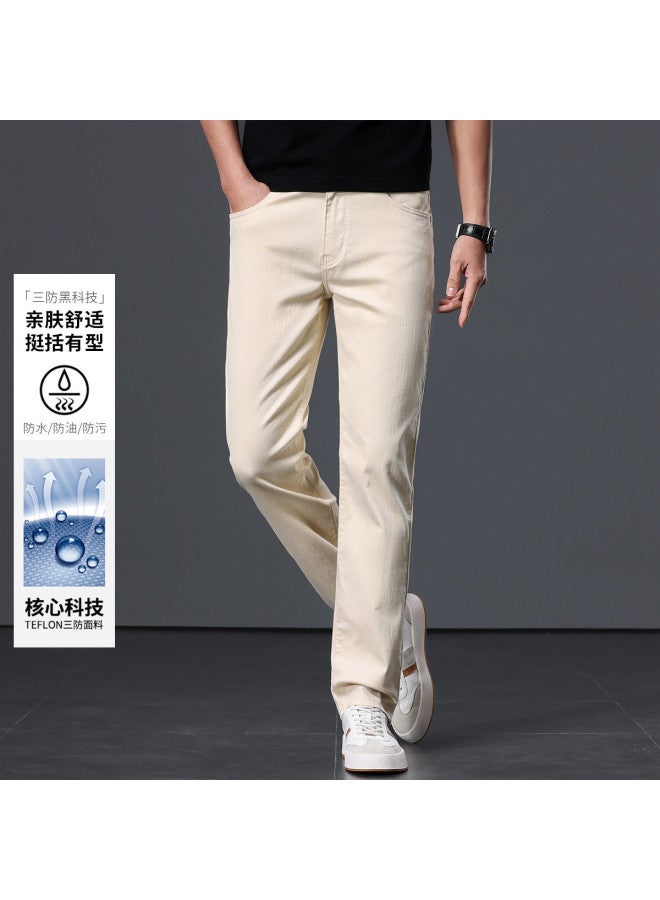 Fapai Comfortable And Versatile] Korean Style Slim-fit Autumn Simple Straight Leg Jeans For Men, Fashionable And Skin-friendly Comfortable Jeans - Image 2