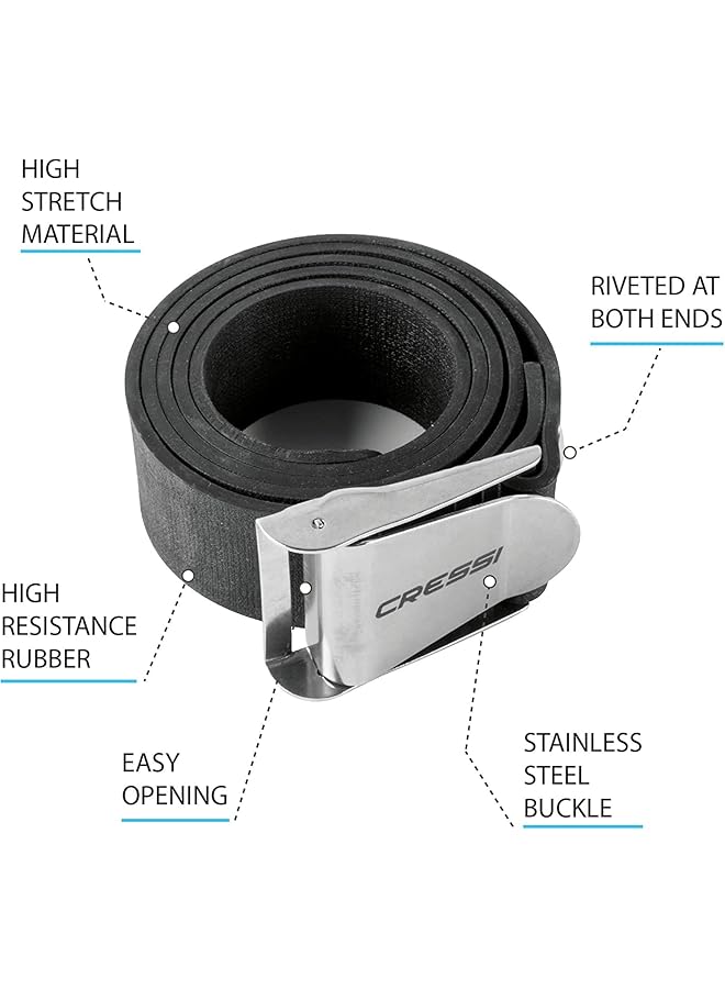 Cressi Premium Weight Diving Belt With Stainless Steel Buckle - Image 3