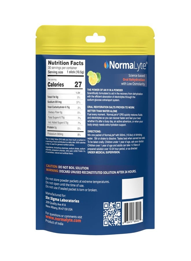 NormaLyte Lemon Lime - Electrolyte Powder Packets | Clinically Studied Electrolyte Drink Mix | 30 Count Effective Hydration Sticks - Image 2