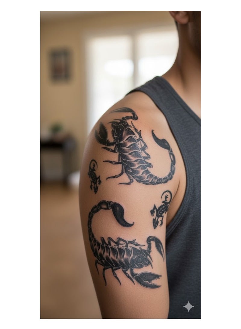 تاتو مؤقت على شكل عقرب بتصميم فريد وجذاب - Image 3