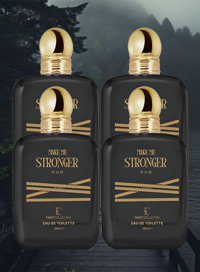 فانسي كوليكشون 4 قطع عطر ميك مي سترونغِر عود للرجال 100 مل - Image 1
