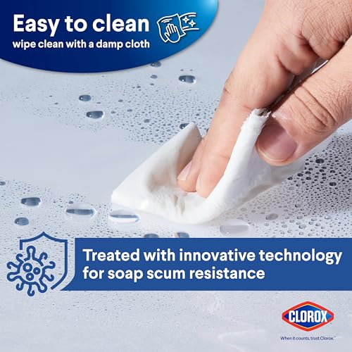 CLOROX Shower Curtain Liner, Premium Lightweight Flexible Waterproof 3g PEVA for Bathroom with Weighted Magnets, Standard Size 70" x 72", Clear 1 Pack - Image 3