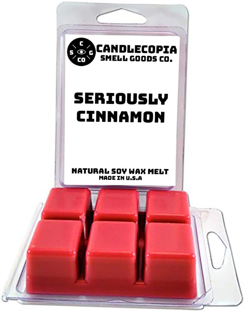 Candlecopia Seriously Cinnamon Strongly Scented Hand Poured Vegan Wax Melts, 12 Scented Wax Cubes, 6.4 Ounces in 2 x 6-Packs